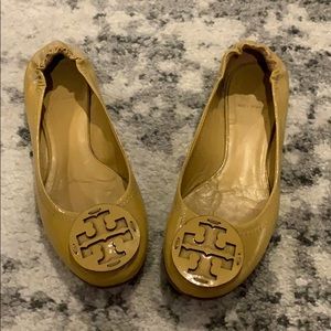 Tory Burch Minnie Ballet Flats Sz9 Tan
